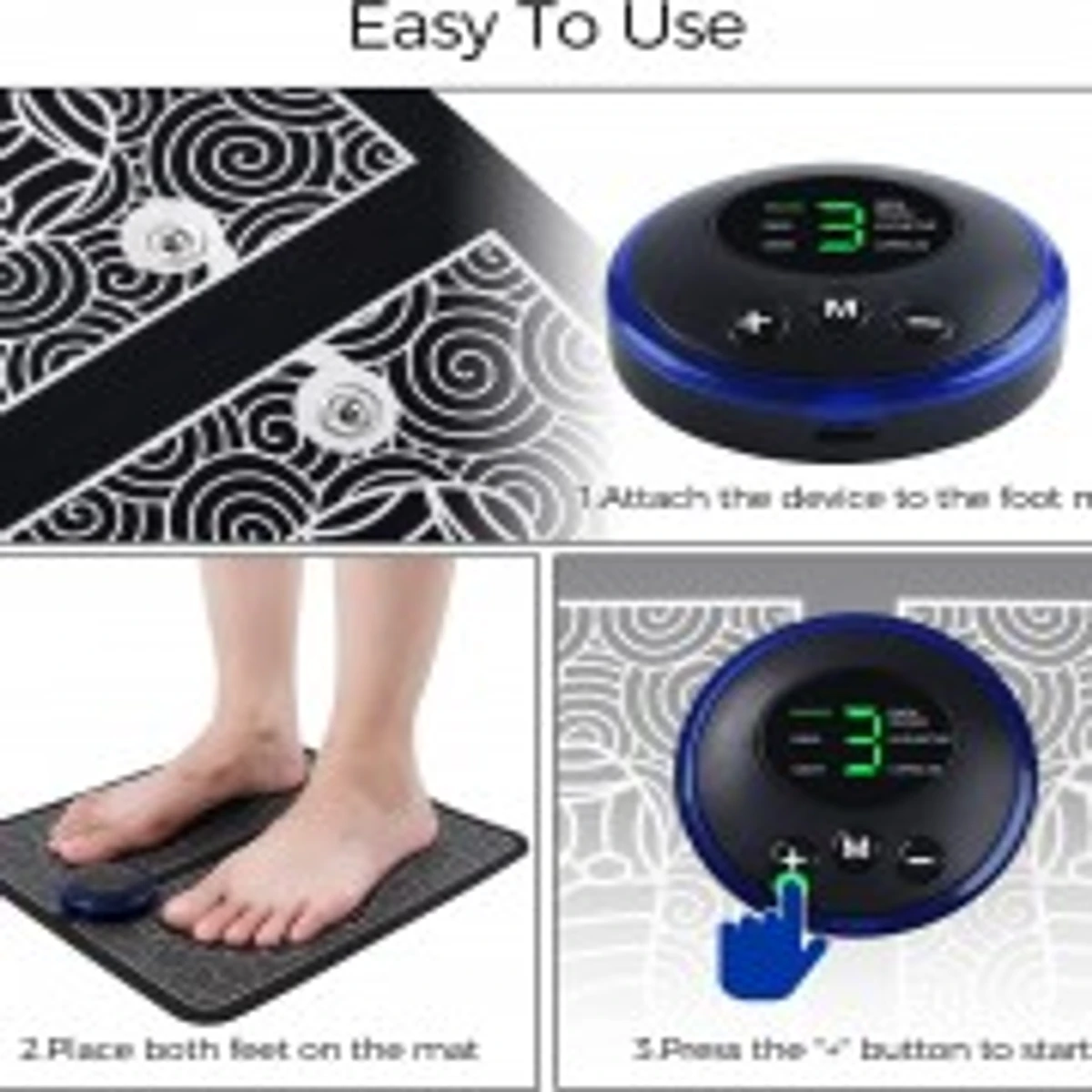 Combo Offer (EMS Foot Massager Mat with 4 pads Smart Pocket Body Massager)