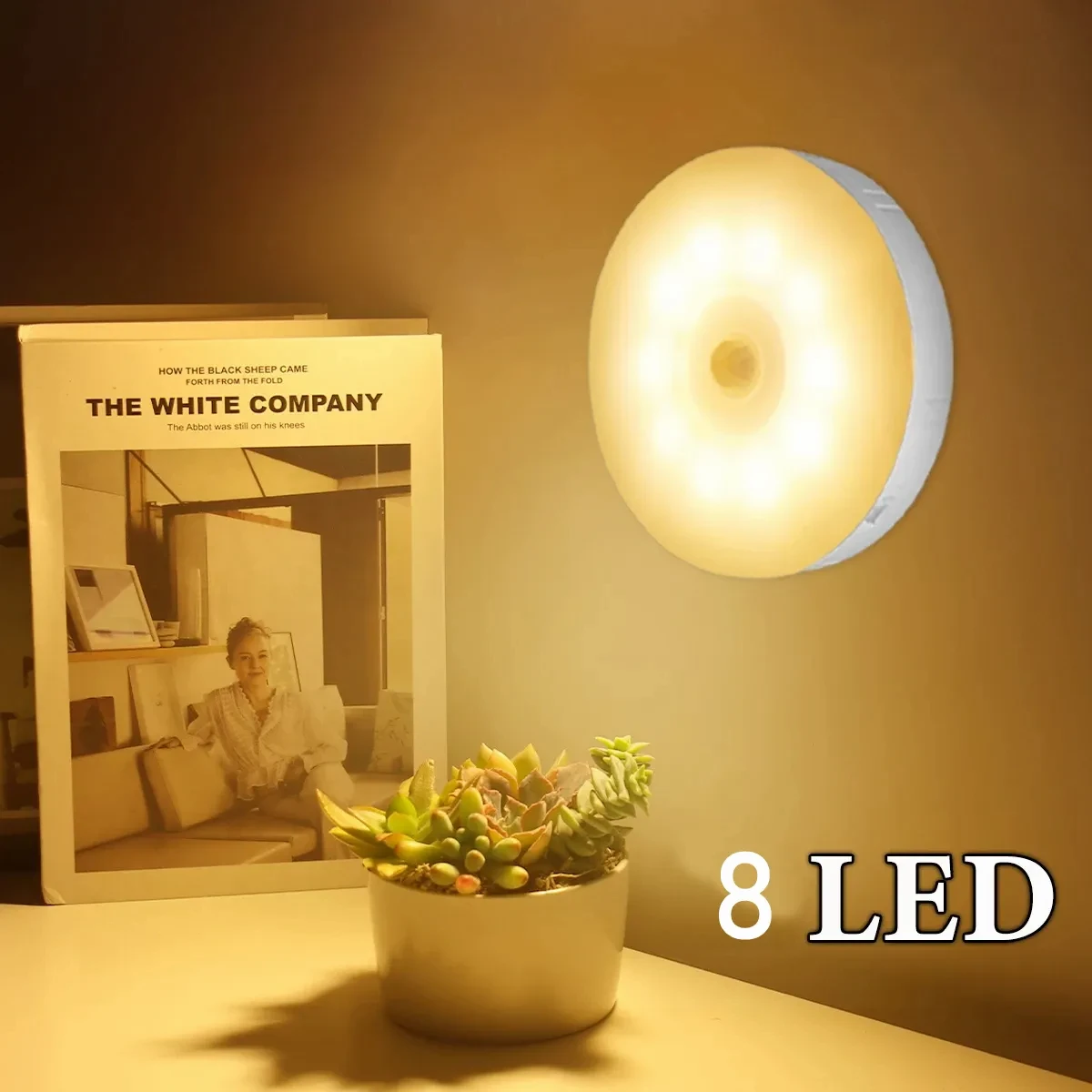 2 Pis Motion Sensor LED Rechargeable Night Lamp