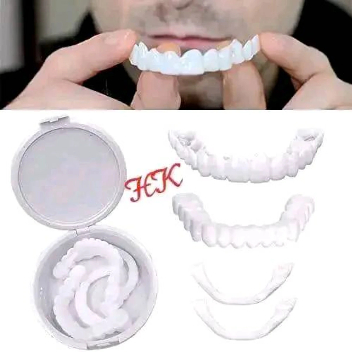 1 pair ( 2 pcs ) Snap on smile teeth veneers