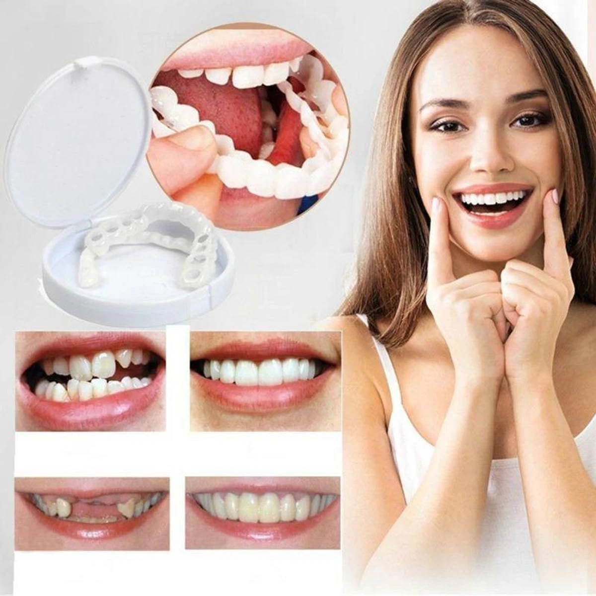 1 pair ( 2 pcs ) Snap on smile teeth veneers