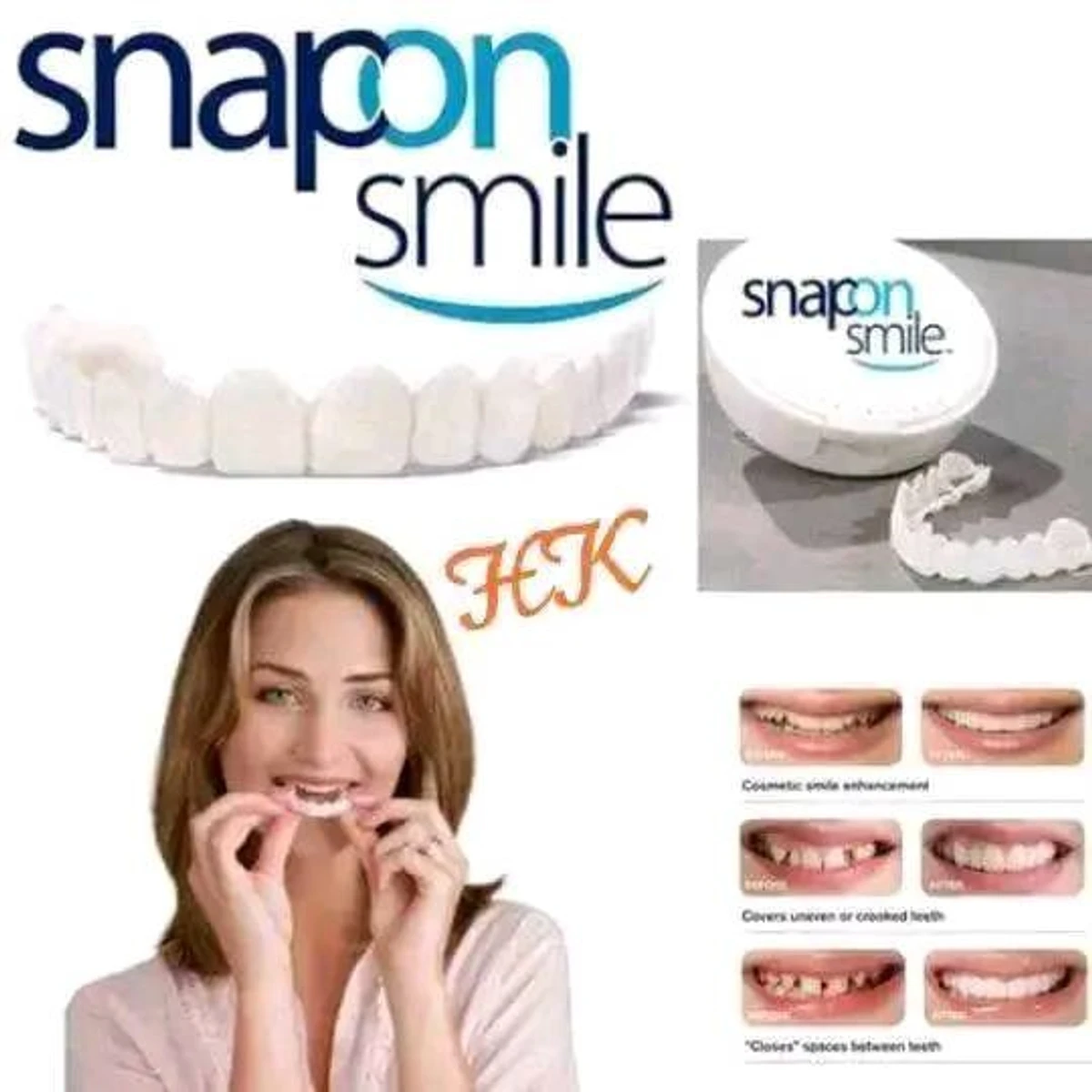 1 pair ( 2 pcs ) Snap on smile teeth veneers