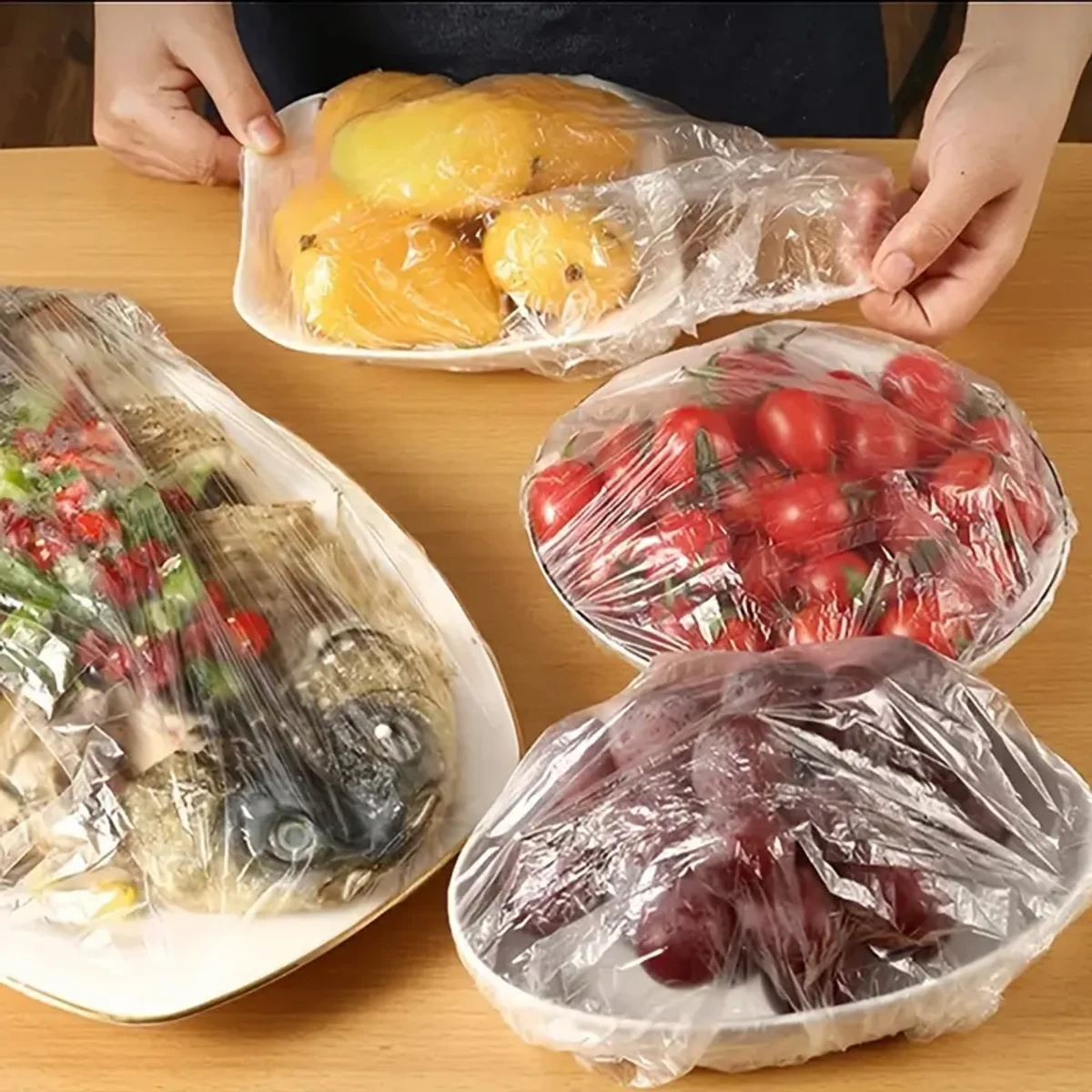 Fresh Keeping Bags, Plastic Sealing Bags Food Cover (100PCS)
