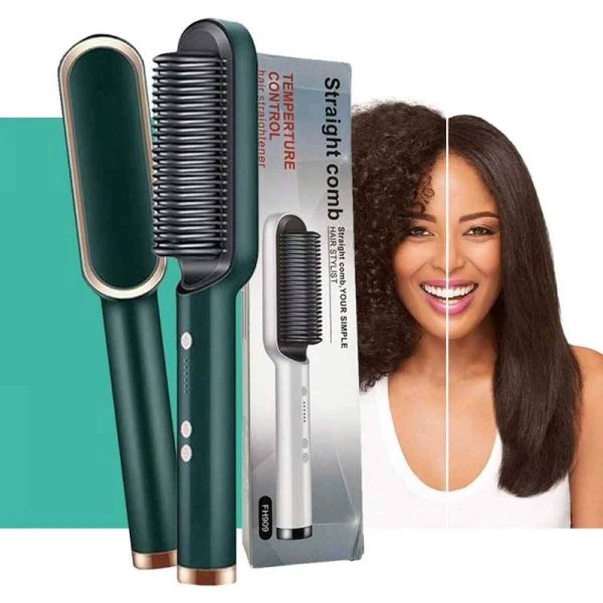 FH909 Professional Electric Hair Straightener Comb