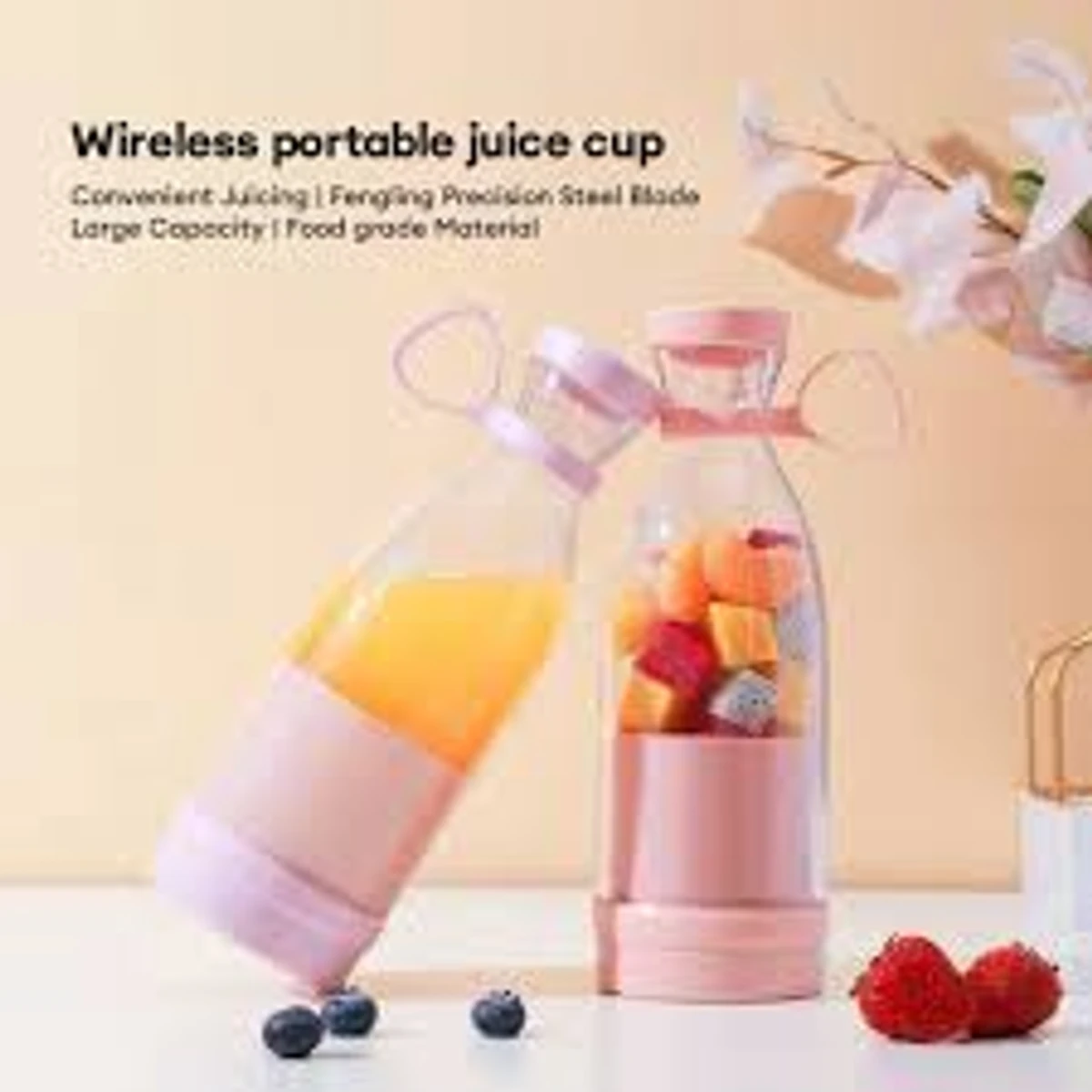 USB Rechargeable  4 Blades protable Juicer For Home, Travel, Gym and Office