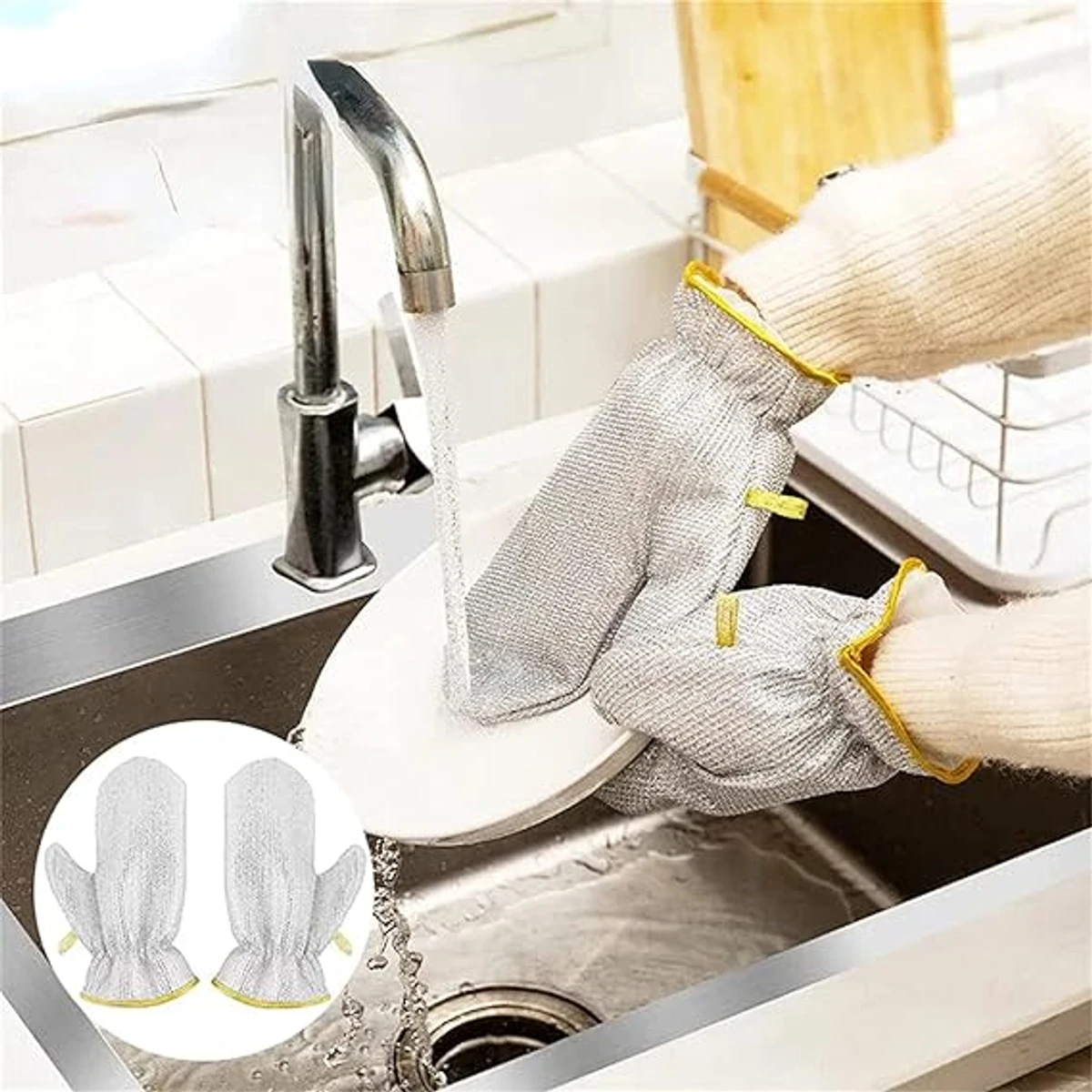 3 PAIR Kitchen Cleaning Hand Gloves