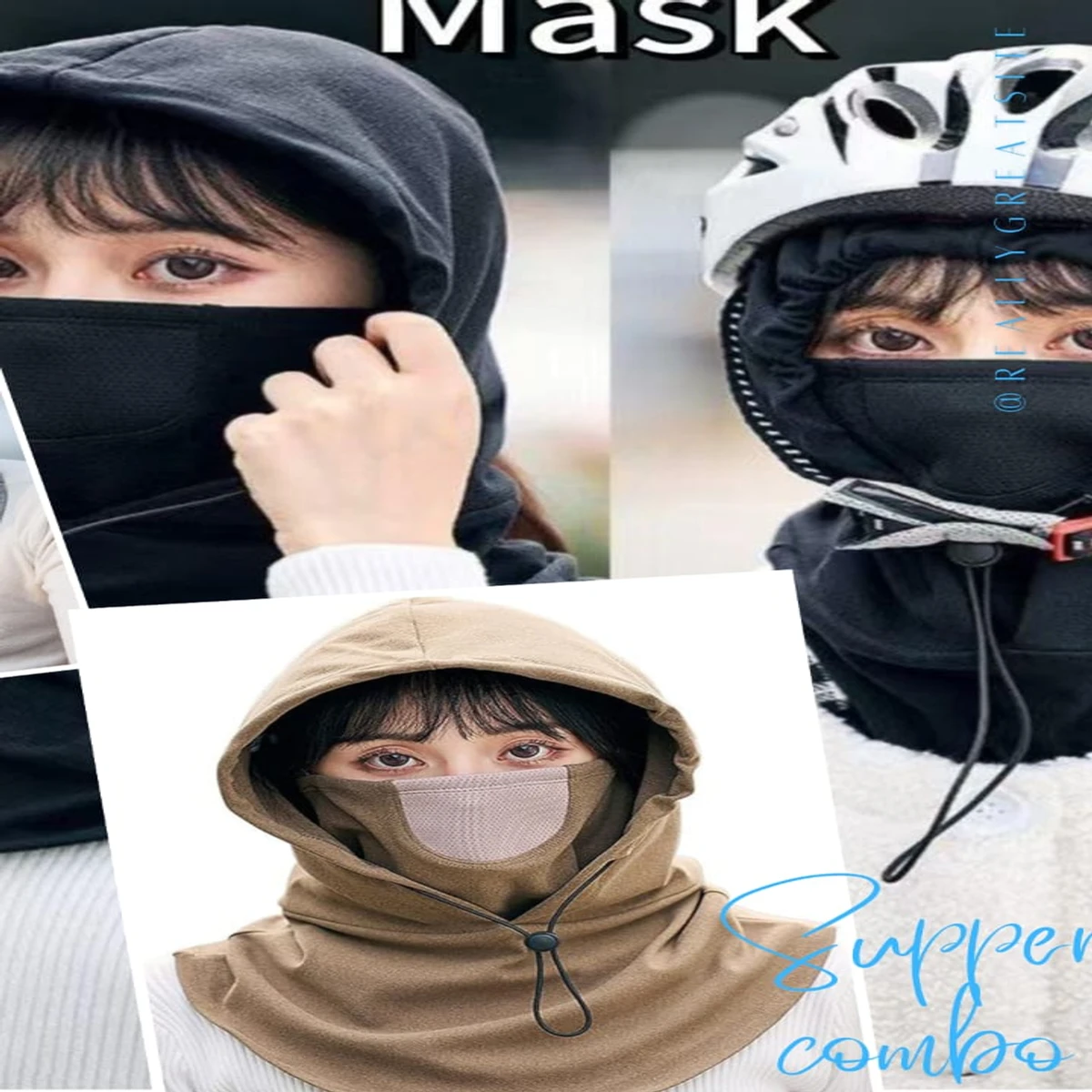 ( অরজিনাল চায়না ) ২ পিস Face Mask কালার ( Black_Khaki )